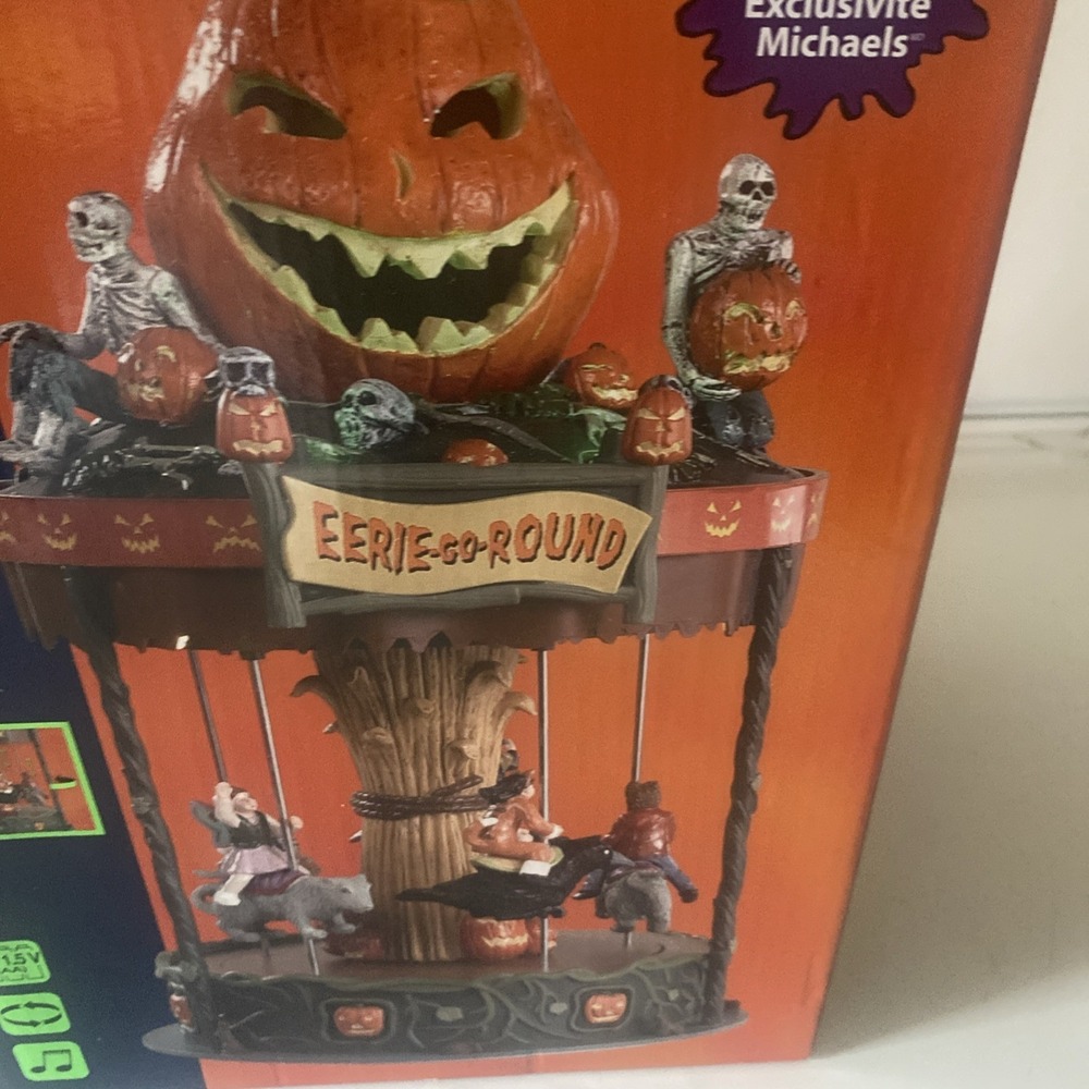 Lemax Spooky Town EERIE GO ROUND Ride Carnival Halloween Animated Lights - Picture 4 of 16